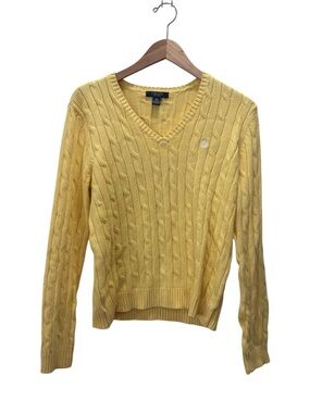 Chaps Cotton Cable Knit V Neck Sweater